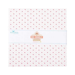 May include: A square fabric bundle with a white background and a repeating pattern of small red floral designs. The bundle is wrapped with a white band featuring the text "BEE BUNDLE" and "Limited Edition".