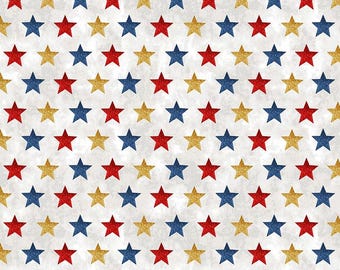 All-American Christmas: STAR BRIGHT MULTI Fabric (1/2 yd)