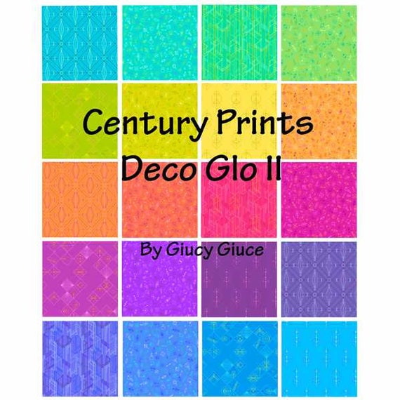 Century Prints - DECO GLO II fat quarter bundle by giucy giuce