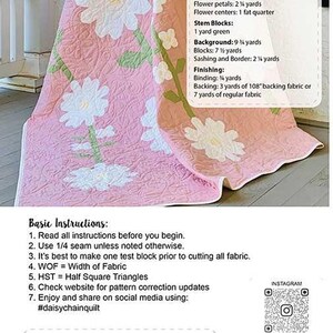 Daisy Chain Quilt Pattern - Etsy