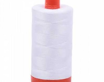 Aurifil Cotton Mako Thread 50 wt. SNOW WHITE #2021