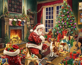 Winter Wonder: CHRISTMAS MORNING Panel fabric by Windham Fabrics