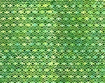 Batiks Geometric Splash: GREEN APPLE Fabric (1/2 yd)