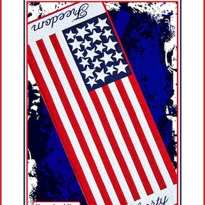 FREEDOM & LIBERTY Machine Embroidery Table Runner Pattern
