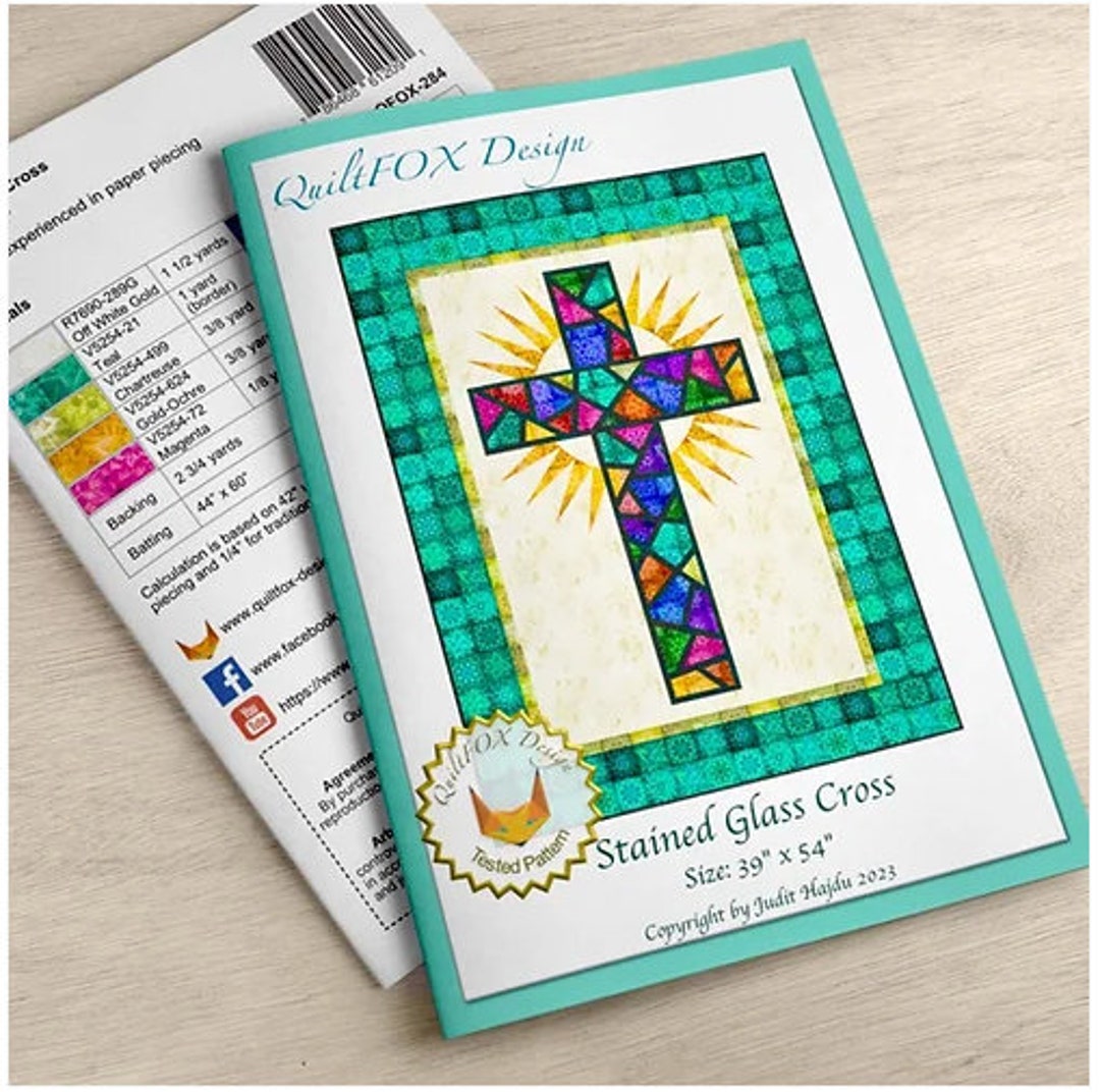 STAINED GLASS CROSS Quilt Pattern Etsy