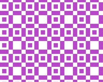 Colorblocks Party: CHECKERS VIOLET WHITE 108-Inch Backing Fabric (1 yd)