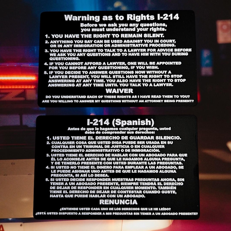 Metal Miranda Rights Cards - Etsy