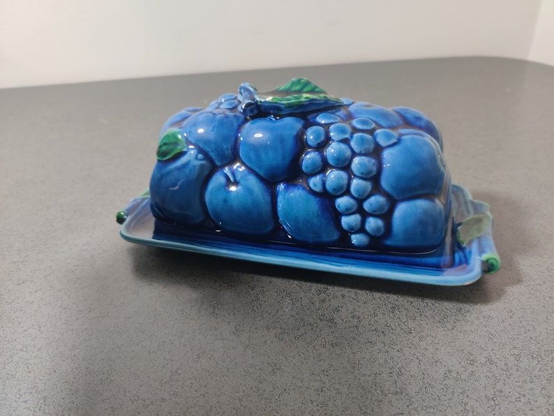 Vintage Inarco Mood Indigo Blue Butter Dish Etsy
