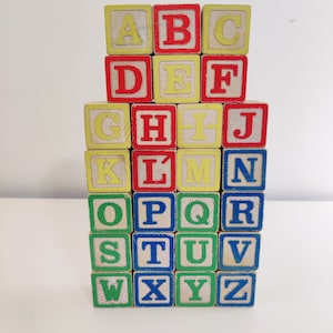 Complete Set of Wooden Alphabet Blocks A Z