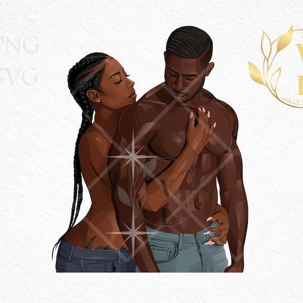 Afro Black Couple Relationship Goals Soulmates Lovely Team Blessed Life True Love SVG JPG PNG Vector Clipart Cricut Silhouette Cut Cutting