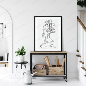 Impressão de arte em linha feminina, conjunto de arte em linha de figura feminina, arte abstrata de parede corporal feminina, arte mínima de mulher, DIGITAL