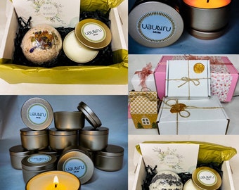 Spa Gift Box Birthday Gift Valentine’s Day Gift Candle and Soap Pamper Box Get Well Soon Gift Vegan Aromatherapy Handmade Men Gift Mother’s