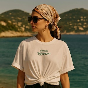 Chateau Marmont Tee, 100% Cotton, Vintage Hotel Logo Shirt, Classic Old English Font, Minimalist Hollywood Icon