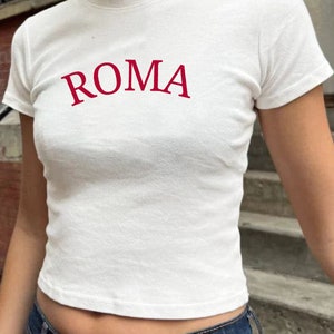 Rome Italy Tee - Minimalist Graphic Roma T-Shirt, Soft Cotton Casual Top, Unisex Rome Shirt, Italian Fashion Style, Roma Souvenir