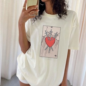 Three of Swords Tarot Card T-Shirt | Rider-Waite Tarot Card Tee | Mystical Graphic Tee | Spiritual Clothing | Unique Gift for Tarot Lovers
