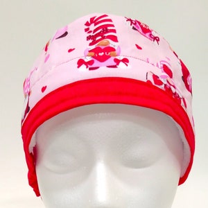 Scrub Cap Valentine Gnome print