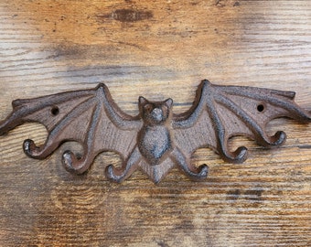 Vintage Cast Iron Bat Wall Hook