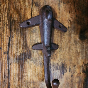 Vintage Cast Iron Airplane Wall Hook