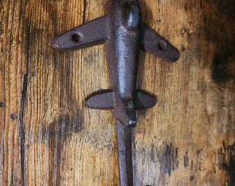 Vintage Cast Iron Airplane Wall Hook