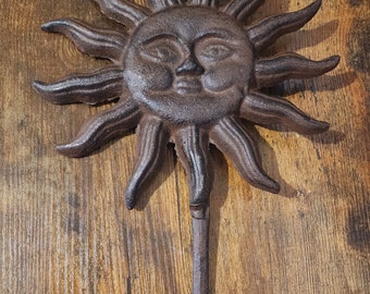 Extra Large Vintage Sun Key Hook- Rustic Brown