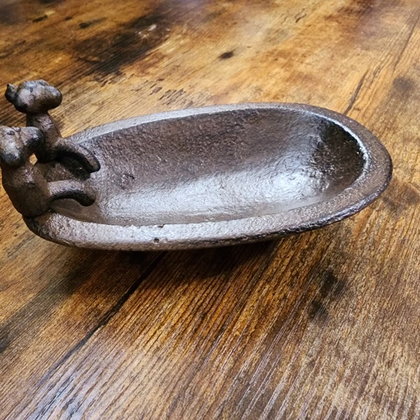 Vintage Cast Iron Bathtub Soap Dish w/faucets