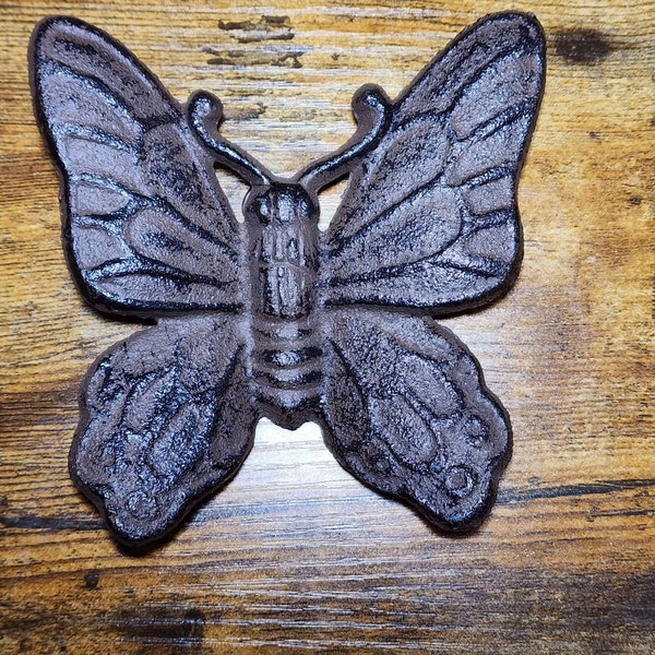 Cast Iron Butterfly Wall Decor Rustic Brown