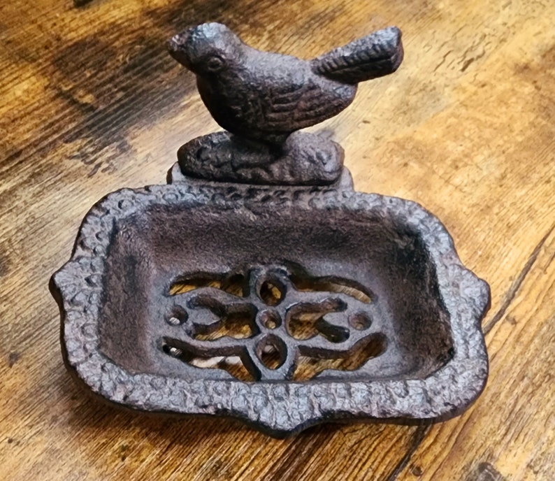 Vintage Bird Cast Iron Soap Dish image 2