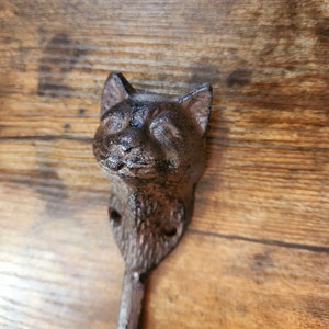 Vintage Cast Iron  Cat Face Wall Hook