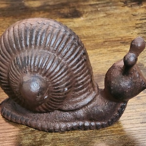 Vintage Large Cast Iron Snail Figurine