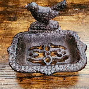 Vintage Bird Cast Iron Soap Dish image 1