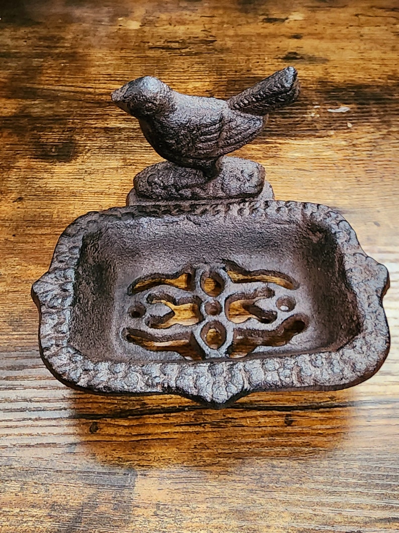 Vintage Bird Cast Iron Soap Dish image 1