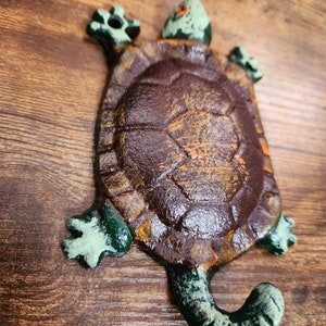 Vintage Cast Iron Turtle Wall Hook Decor