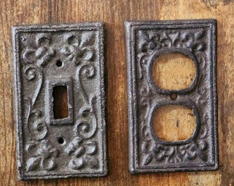 Vintage Cast Iron Wall Switch/ Socket Pack