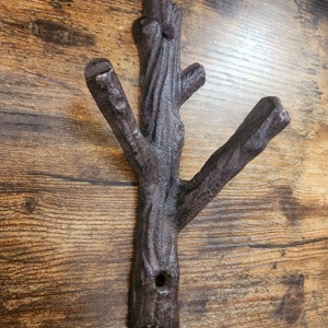 Vintage Large  Cast Iron Tree Branch Wall Hook