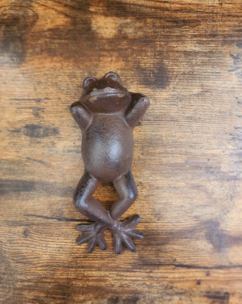 Vintage Cast Iron Sleeping Frog Decor Figure image 3