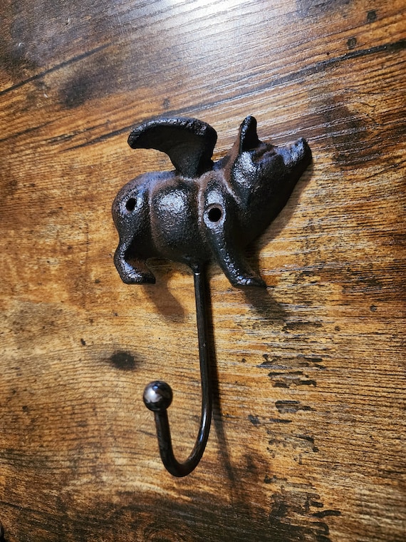 Vintage Cast Iron Flying Pig Wall Hook