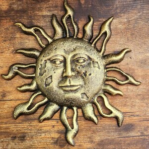 Vintage Large Cast Iron Sun Plaque