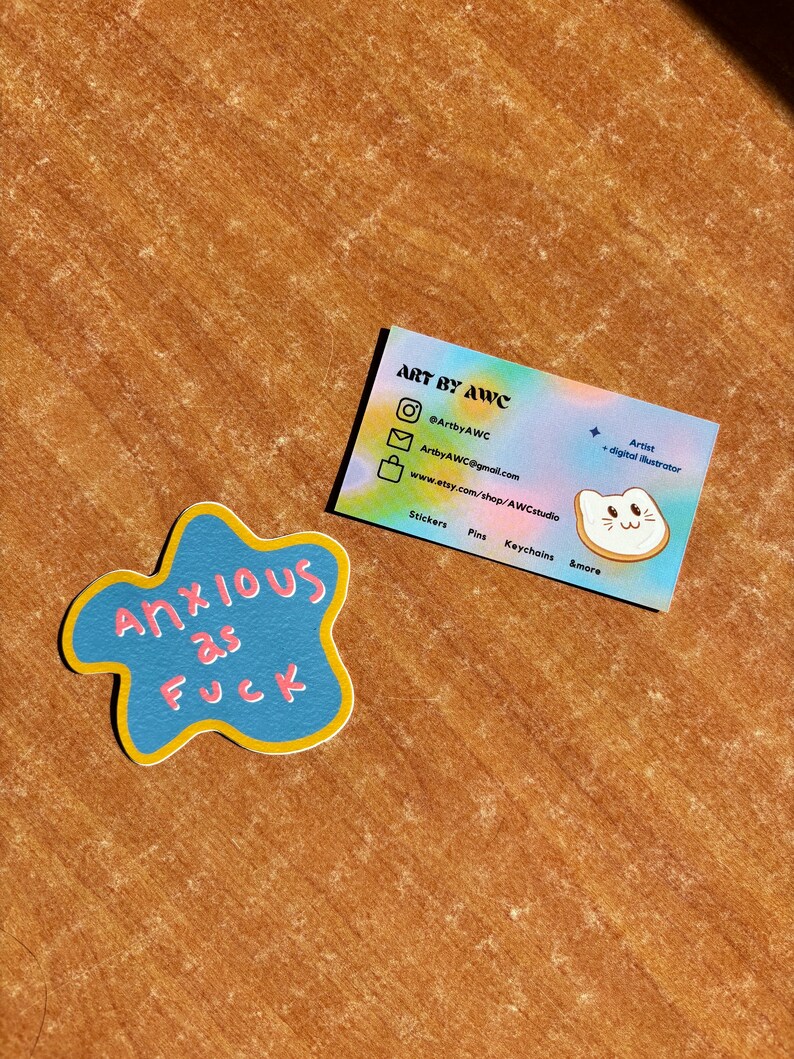 Anxious Asf Sticker: Waterproof Matte Blue Sticker - Etsy