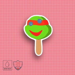 Adesivo gelato Raffaello / Adesivo Tartaruga Ninja / Rosso