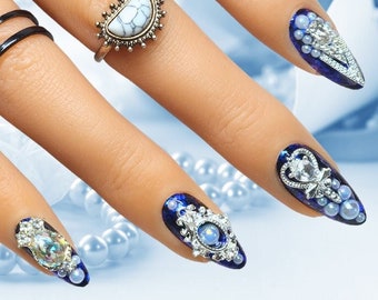 Pearl Nail Art Design/ Luxury Gel Press On Nails