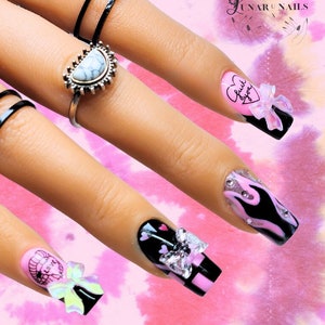 Pink Kawaii Nail Art Design/ Luxury Gel Press On Nails.