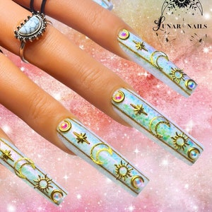 Biały, opalizujący chromowany wzór Galaxy Nail Art Design/ luksusowy żel do naprasowywania paznokci