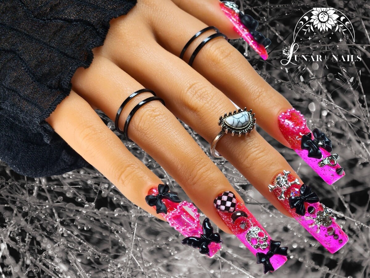Pin by lux on nails  Heart nails, Nail designs, Acrylic nails