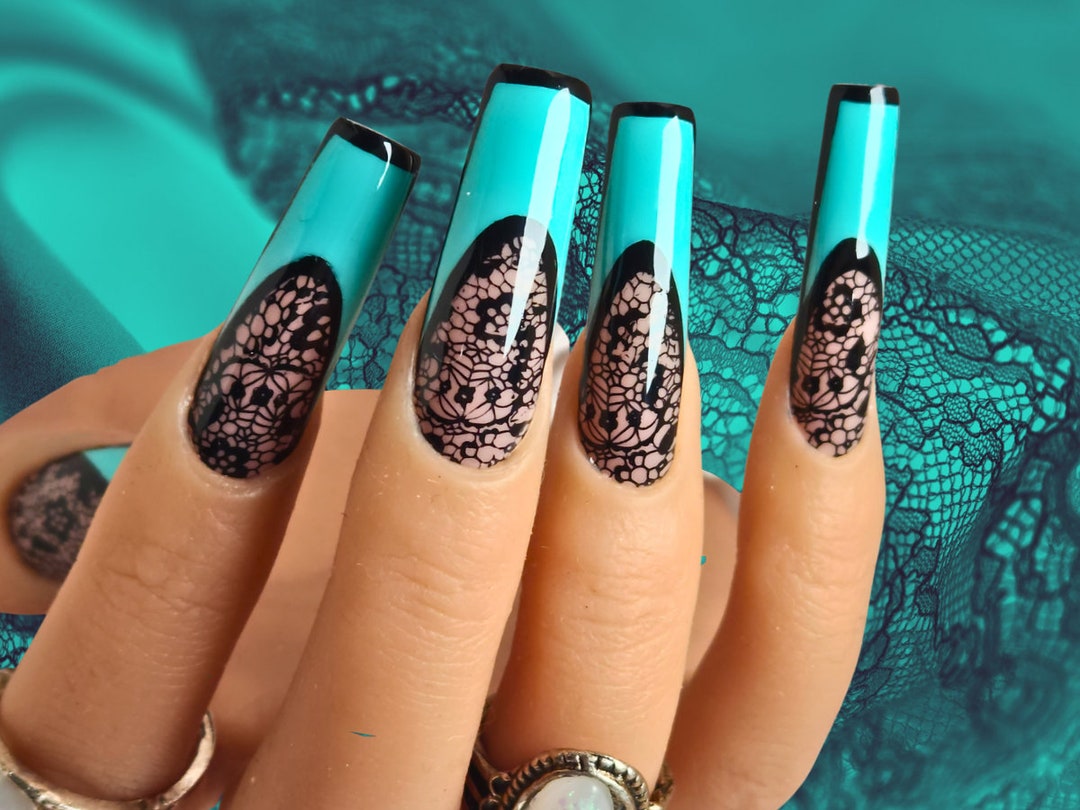 Turquoise nail designs discount