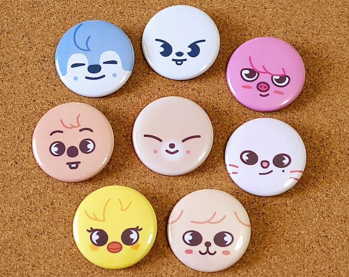 STRAY KIDS SKZOO Pinback Buttons | Pins | Kpop Badges | Cute Animal Magnets | Member Set | Merch for Stay | Wearable Accessory