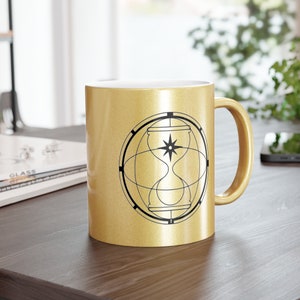 ATEEZ Cromer Logo Metallic Gold Coffee Mug | Kpop Merch for ATINY | Gift for Her & Him | Minimalist Monochrome Cup