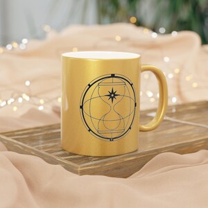 ATEEZ Cromer Logo Metallic Gold Coffee Mug | Kpop Merch for ATINY | Gift for Her & Him | Minimalist Monochrome Cup image 3