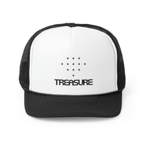 Treasure Teume Trucker Hat | Mesh Cap | Snapback Baseball Hat | Kpop Fashion | Monochrome