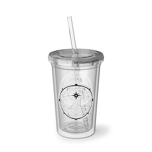 ATEEZ Cromer Logo Transparent Clear Acrylic Cup with Straw | Kpop Merch for ATINY | Gift for Her & Him | BPA-Free | Minimalist Hourglass