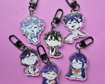 OMORI アクリルキーホルダー - バジル、マリ、大森、ヒーロー